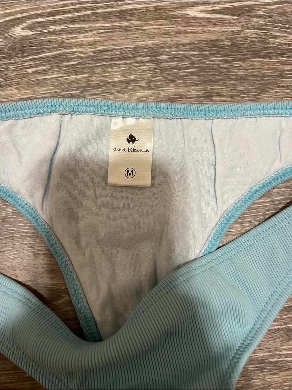 Light Blue Ribbed Bikini Bottom - Picture 2 of 3